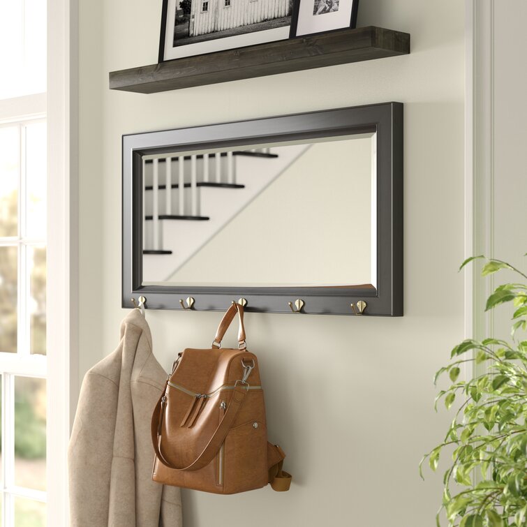 Mudroom mirror with online hooks